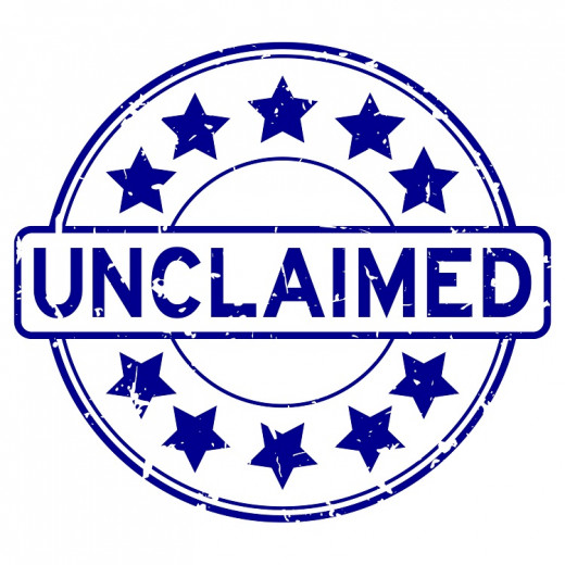 stamp with the word "unclaimed"