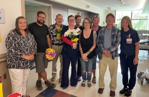 April Overfelt, RN with Family and Friends