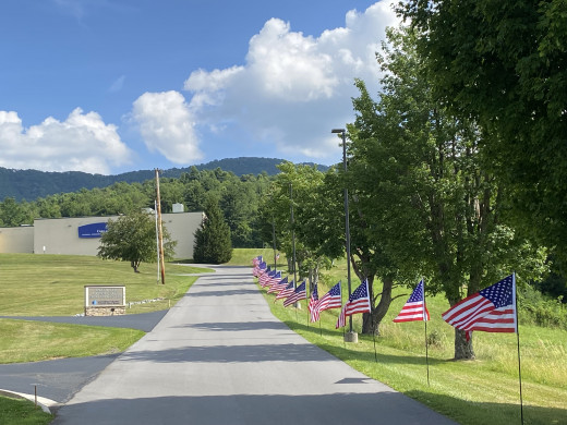 American flags proudly displayed on the CTCH campus.