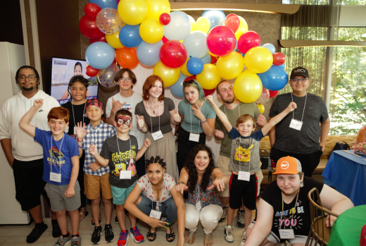 Childhood Cancer Group Showing their muscles and strength 