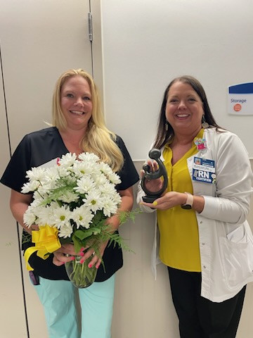 Amber Janney with Missy Goad, Unit Director - 8SICU