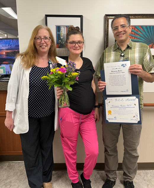 Brianna Bates with James Ingrassia and Anne Cattigan, Interim UD - 5 West