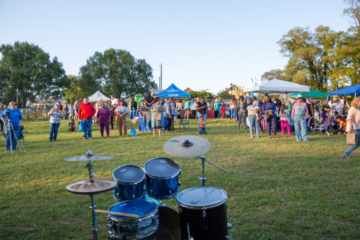 Attendees gathered to watch performances and visit with vendors