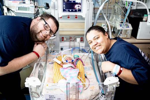 NICU patient dressed up for Halloween
