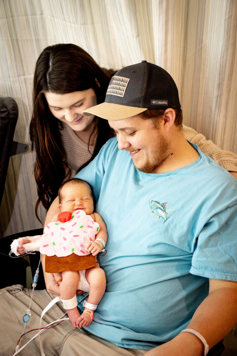 NICU patient dressed up for Halloween