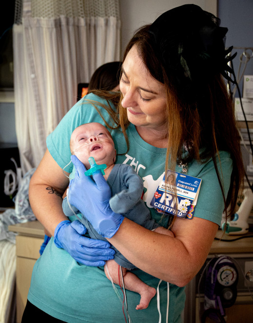 NICU patient dressed up for Halloween