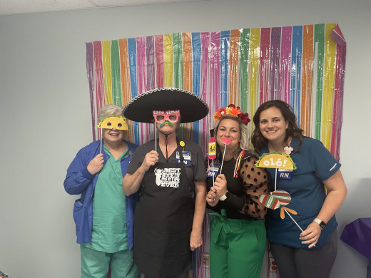 Wanda Jenkins OR Director, Dianne Grahame ASU UD, Ashley Graham PACU UD, & Catie Rhodes PreOP UD 
