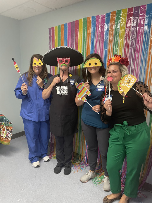Lori Peggins OR Sr. Director, Dianne Grahame ASU UD, Catie Rhodes PreOp UD,  & Ashley Graham PACU UD 
