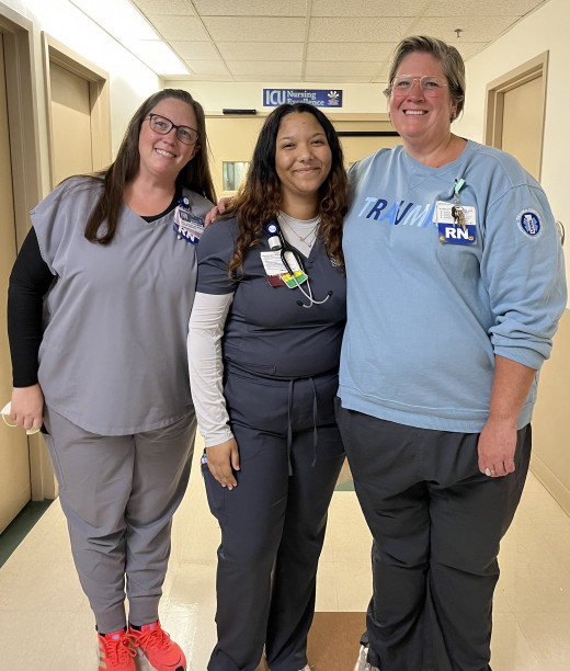 Jordyn Scott, PCT with Unit leaders, Karyn Reese and Emily Jackson