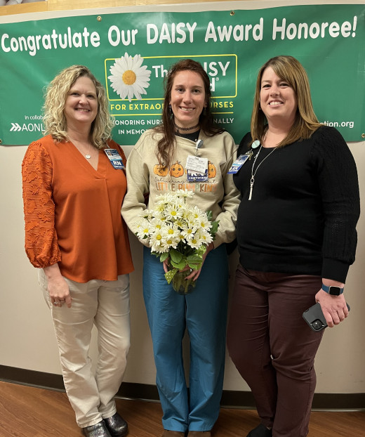 Rebekah Mitchell with Nurse Leaders, Stephanie Phillips and Jennifer Copening