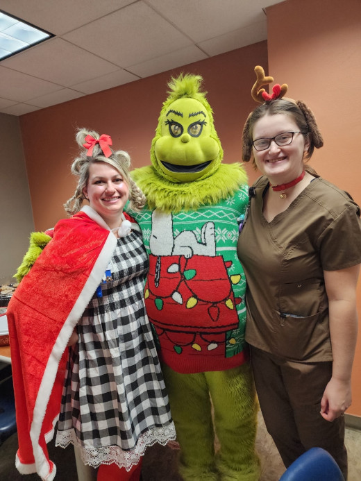 Cindy Lou Who, The Grinch, and Max