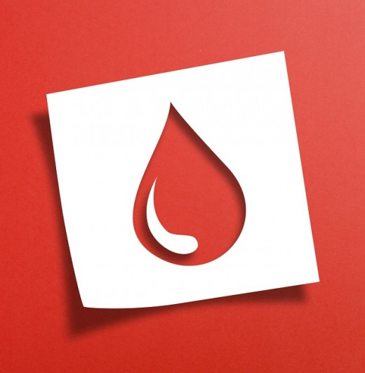 stock illustration of blood drop indicating donation
