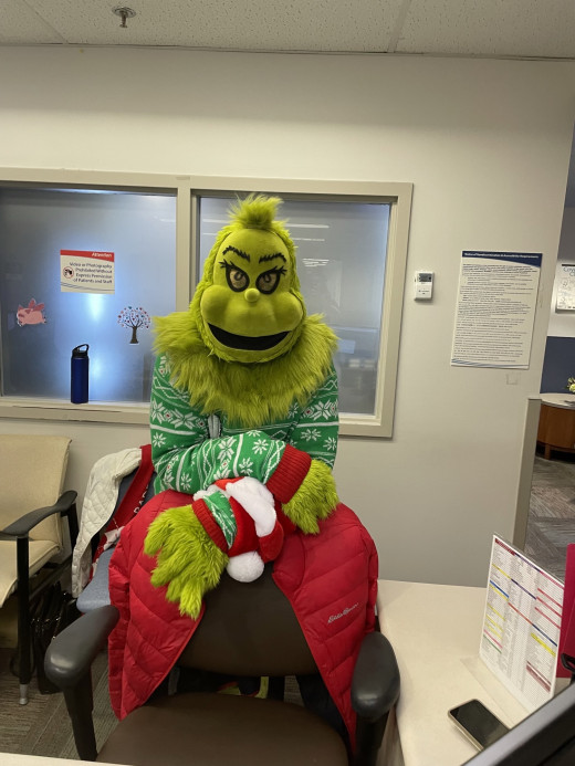 The Grinch visits the 4th floor at CRMH