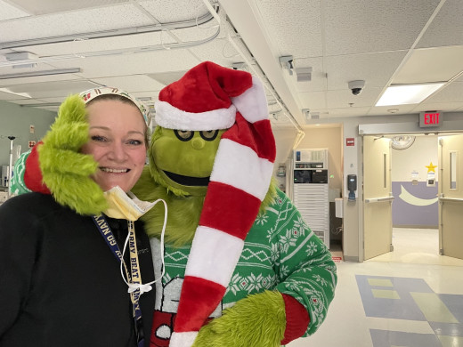 The Grinch visits the 4th floor at CRMH