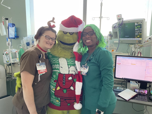 PACU Team: Jessica Wygal, The Grinch, Jodi-Ann Wilson