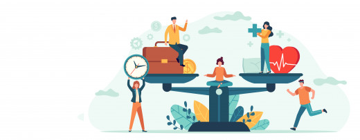 stock illustration of work-related benefits