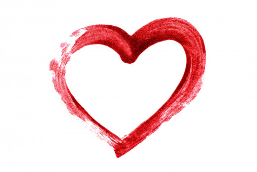 stock image of painted red heart