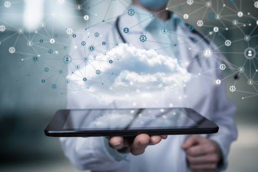 stock image of cloud-based medical information storage