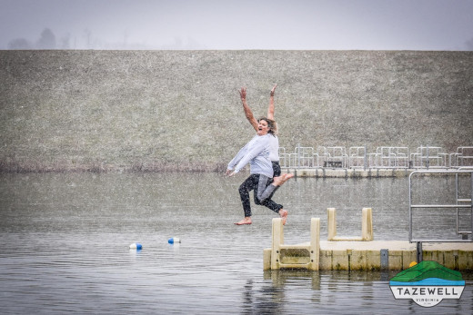 Terri Brewster taking the plunge to raise awareness and support for our community partners!