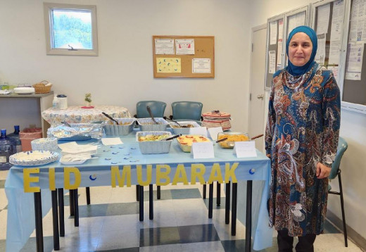 Dr. Saima Sadiq with the feast  she made!