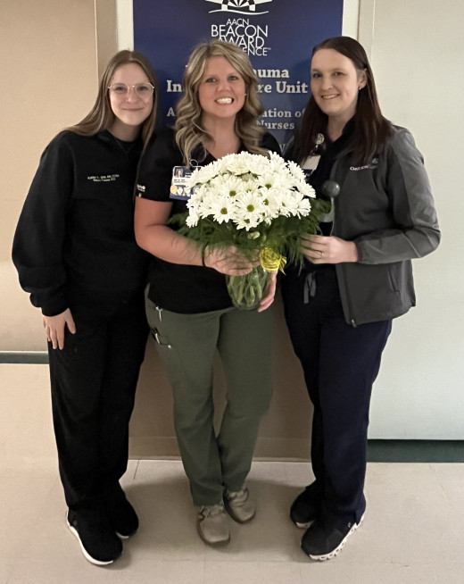 Amy Wimmer with 9MICU Nursing Leaders, Kayla Frantz and Kaitlyn Randall 