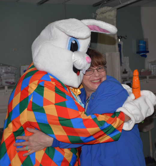 Easter Bunny Visits PreOp, PACU, & ASU