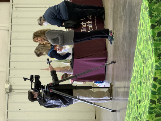 Karen speaking to local news 