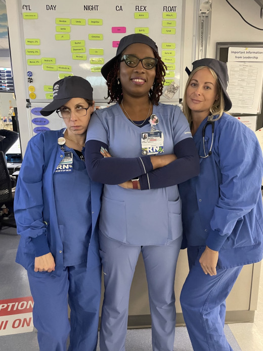 Theresa Erb-Miller RN, Jodi-Ann Wilson RN, & Nikki Haislip RN - Enjoying their Carilion Proud Swag from Carilion Proud Week Events