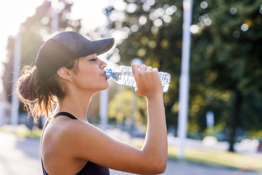 woman drinking water