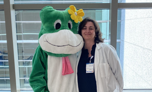 Paddy the Frog and CRMH staff