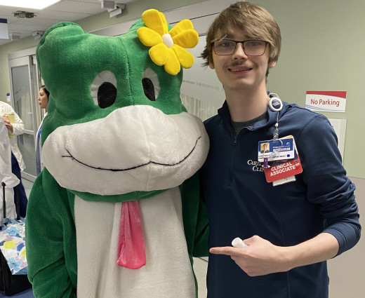 Paddy the Frog and CRMH staff