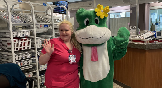 Paddy the Frog and CRMH staff