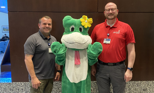 Paddy the Frog and CRMH staff