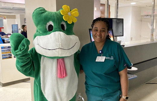 Paddy the Frog and CRMH staff