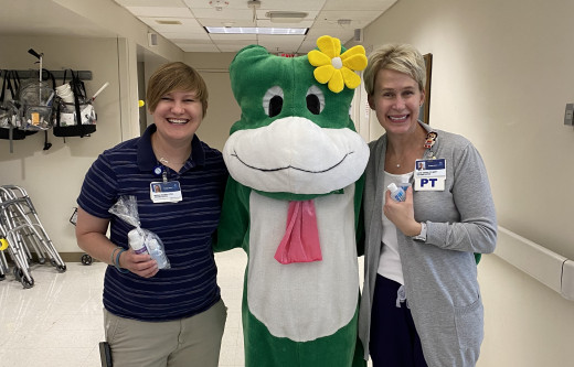 Paddy the Frog and CRMH staff