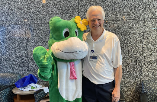 Paddy the Frog and CRMH staff