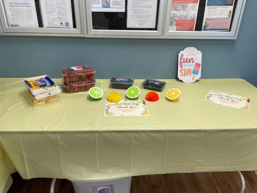 Snacks for staff. 