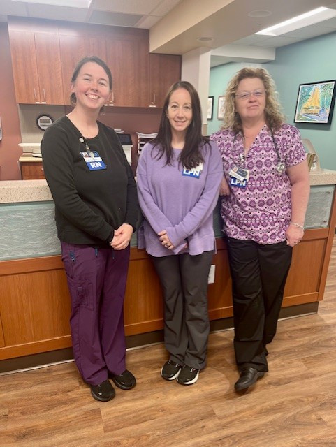 Left-Right: Nikki Stanley RN, Rachelle Lowry LPN, Tamara Young LPN