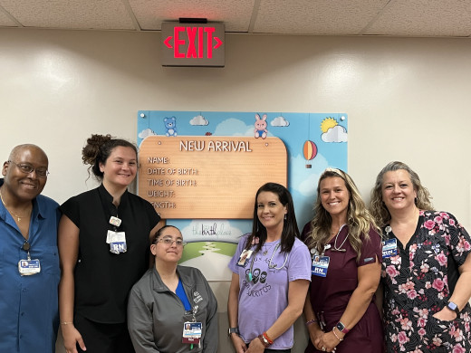 New arrival sign on mother/baby unit