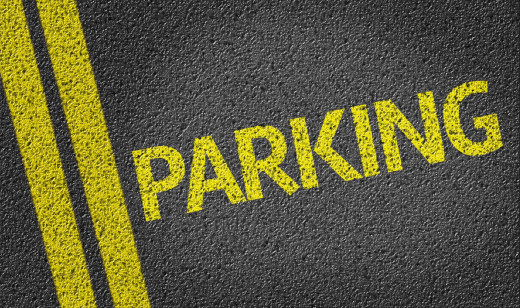 the word parking in yellow