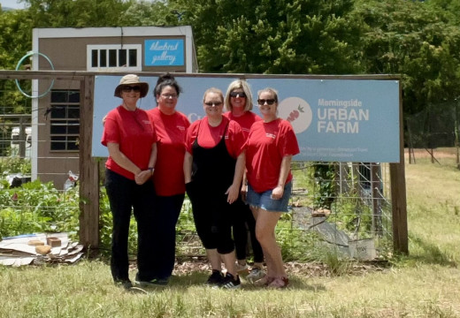 CVI Revenue Operations team in front of Morningside Farm sign