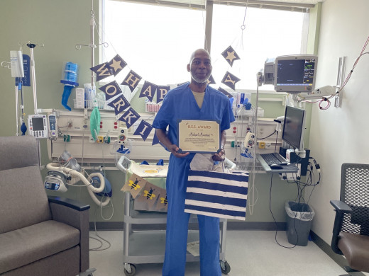 Michael "Mike" Moorman - Receiving the Bee Award on his 45th Work Anniversary
