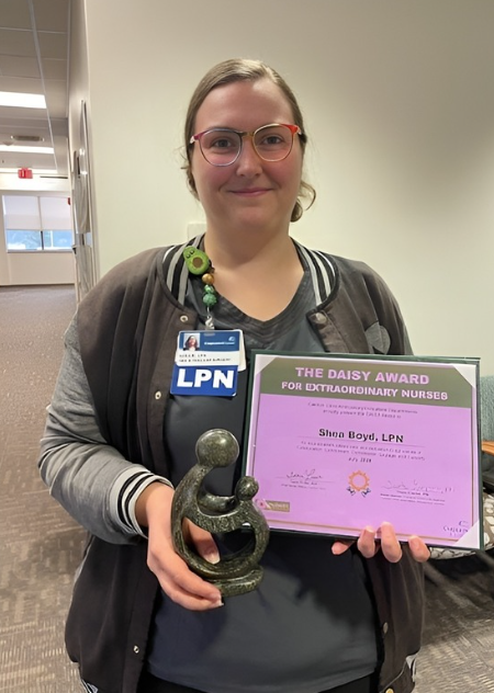 Shea Boyd, LPN, General Surgery, our 3rd Qtr. FY24 DAISY winner!