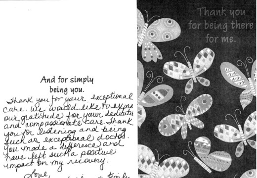 Dr Nick Karo #3 for September 2024- Card from patient and family