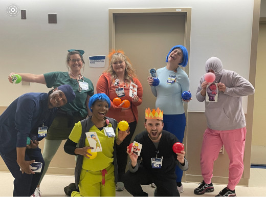 Even during a busy shift the nightshift crew still came dressed as Inside Out. 