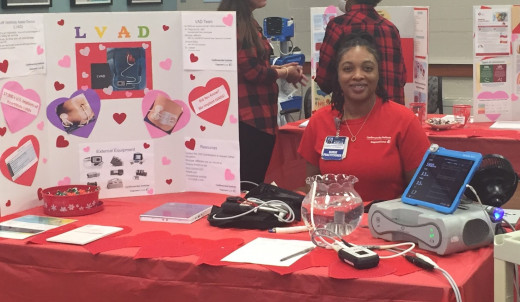 Monique Jefferson providing VAD education at Go Red Day. 