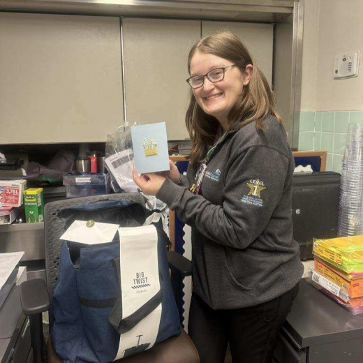 Jessica Shervey PACU CA - Pre-Surgery with her gifts from PACU. 