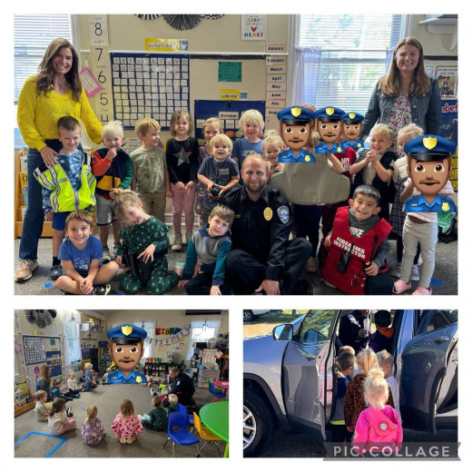 Captain King at Cedarwood Preschool discussing law enforcement and building community