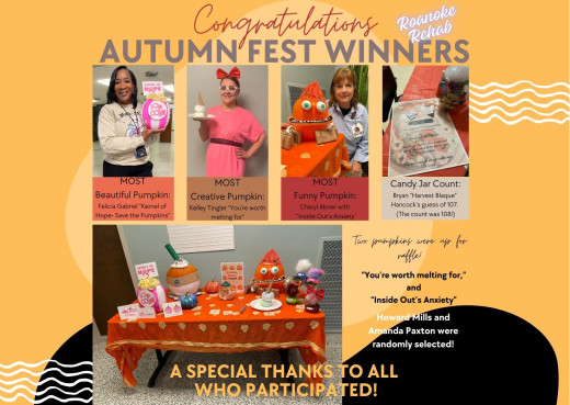 Carilion Mental Health Pumpkin Roanoke Winners