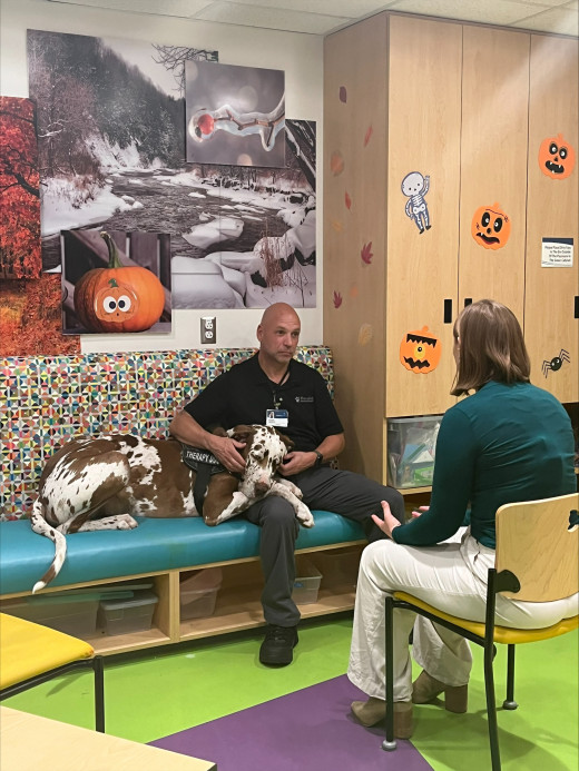 Tony & Trooper being interviewed